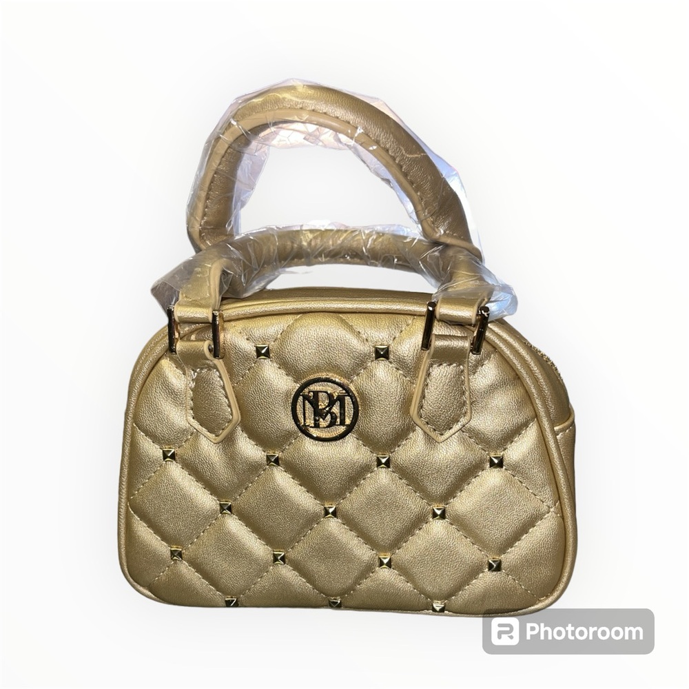 Badgley Mischka Crossbody Dome With Studs Metallic Gold
